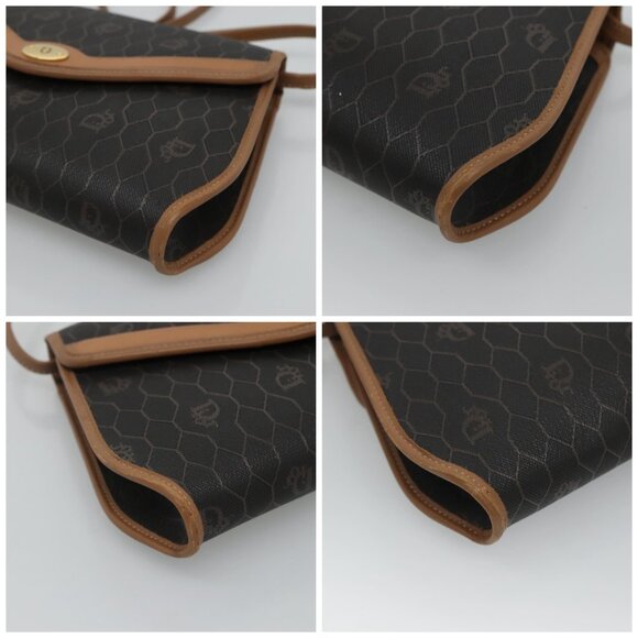 Christian Dior Honeycomb Canvas Shoulder Bag PVC Black - Picture 16 of 16